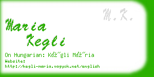 maria kegli business card